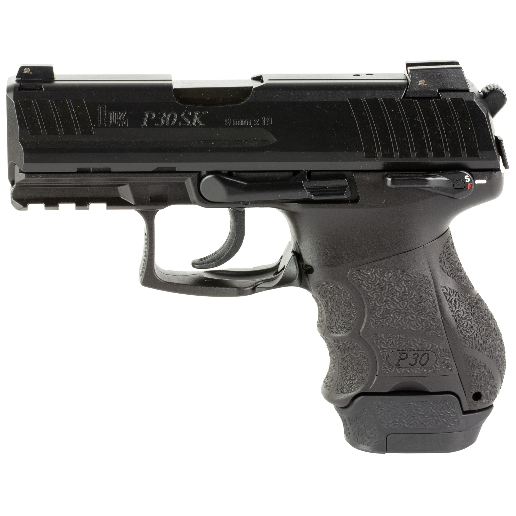 HK P30SKS 9mm Pistol, 3.27" Barrel, Night Sights, Black - 81000826 - H&K