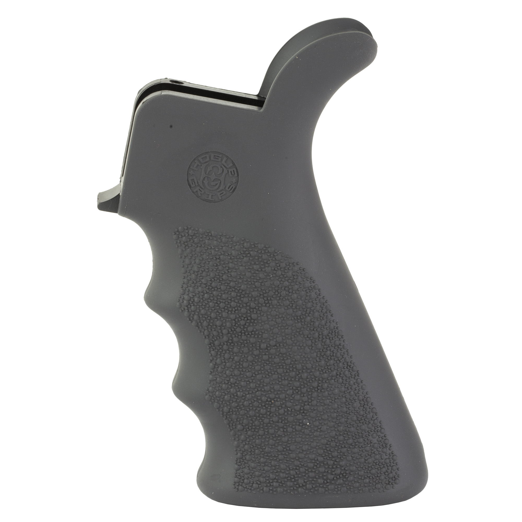 Hogue OverMolded Rifle Grip, Beavertail, Finger Grooves, Fits AR Rifles, Slate Gray - Hogue