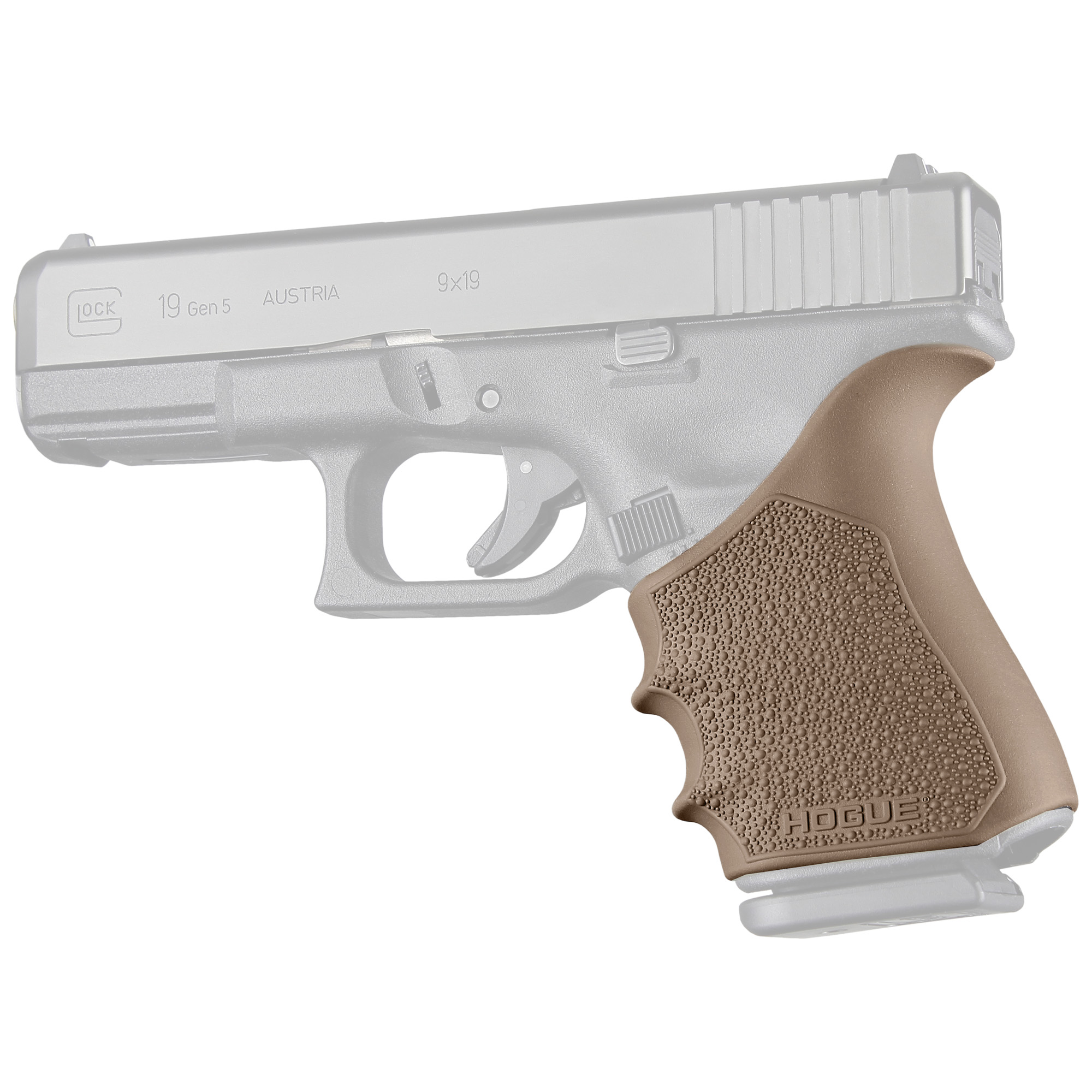 Hogue HandALL Beavertail Grip Sleeve, Fits Glock 19, 23, 32, 38 Gen 1-2-5, Flat Dark Earth - Hogue