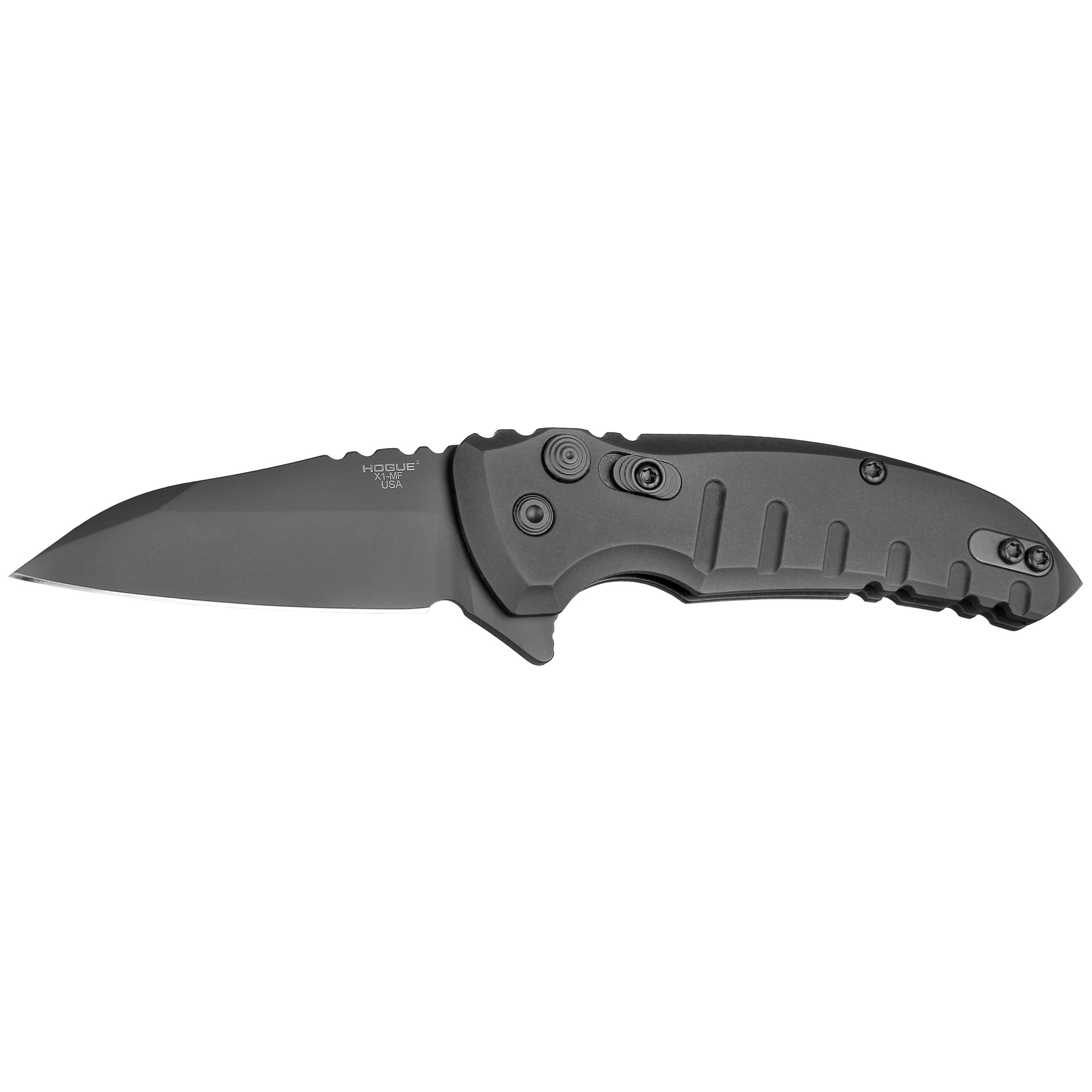 Hogue X1-Microflip 2.75" Wharncliffe Folding Knife, Black - 24166 - Hogue