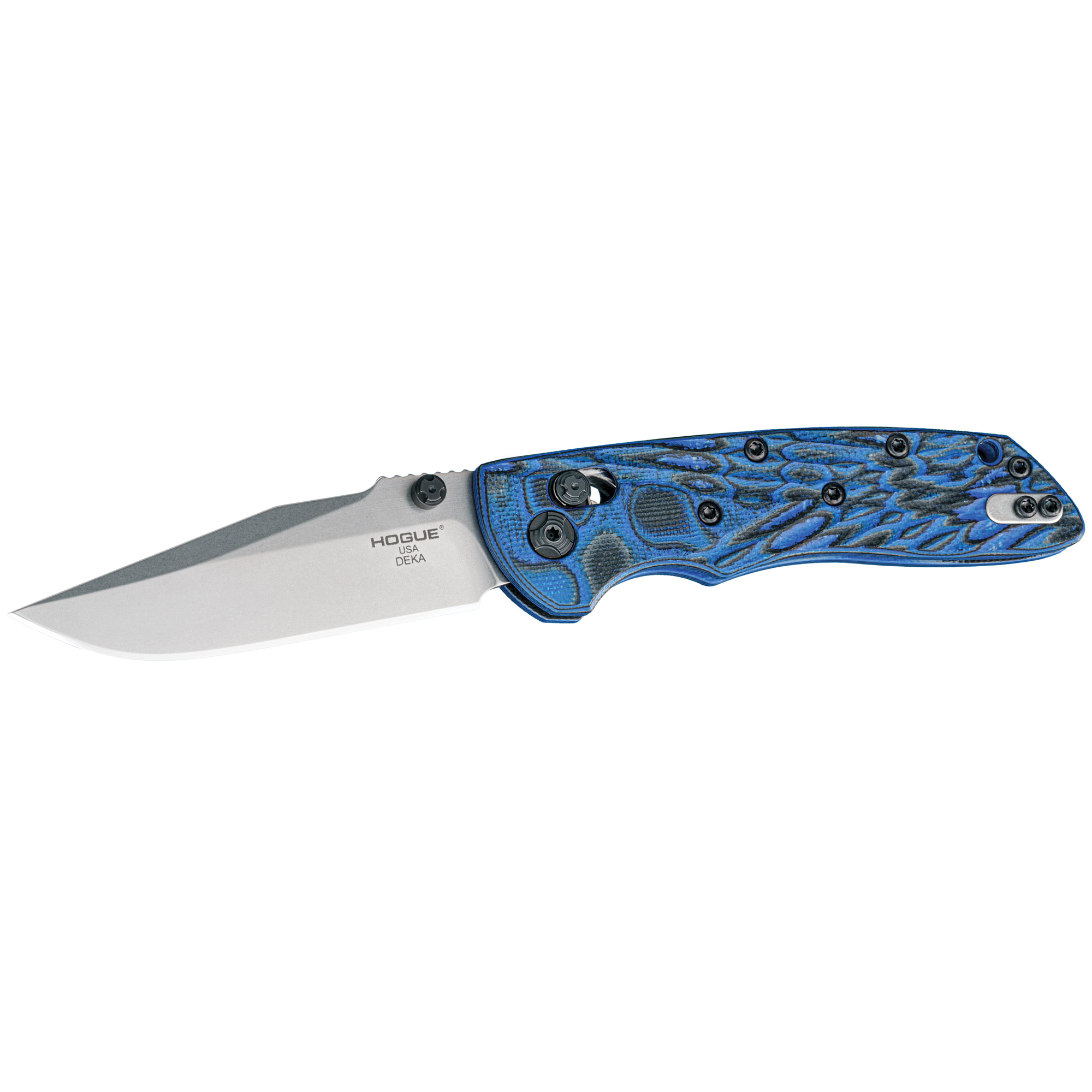 Hogue Deka 3.25" Clip Point Folding Knife, Silver - 24273 - Hogue
