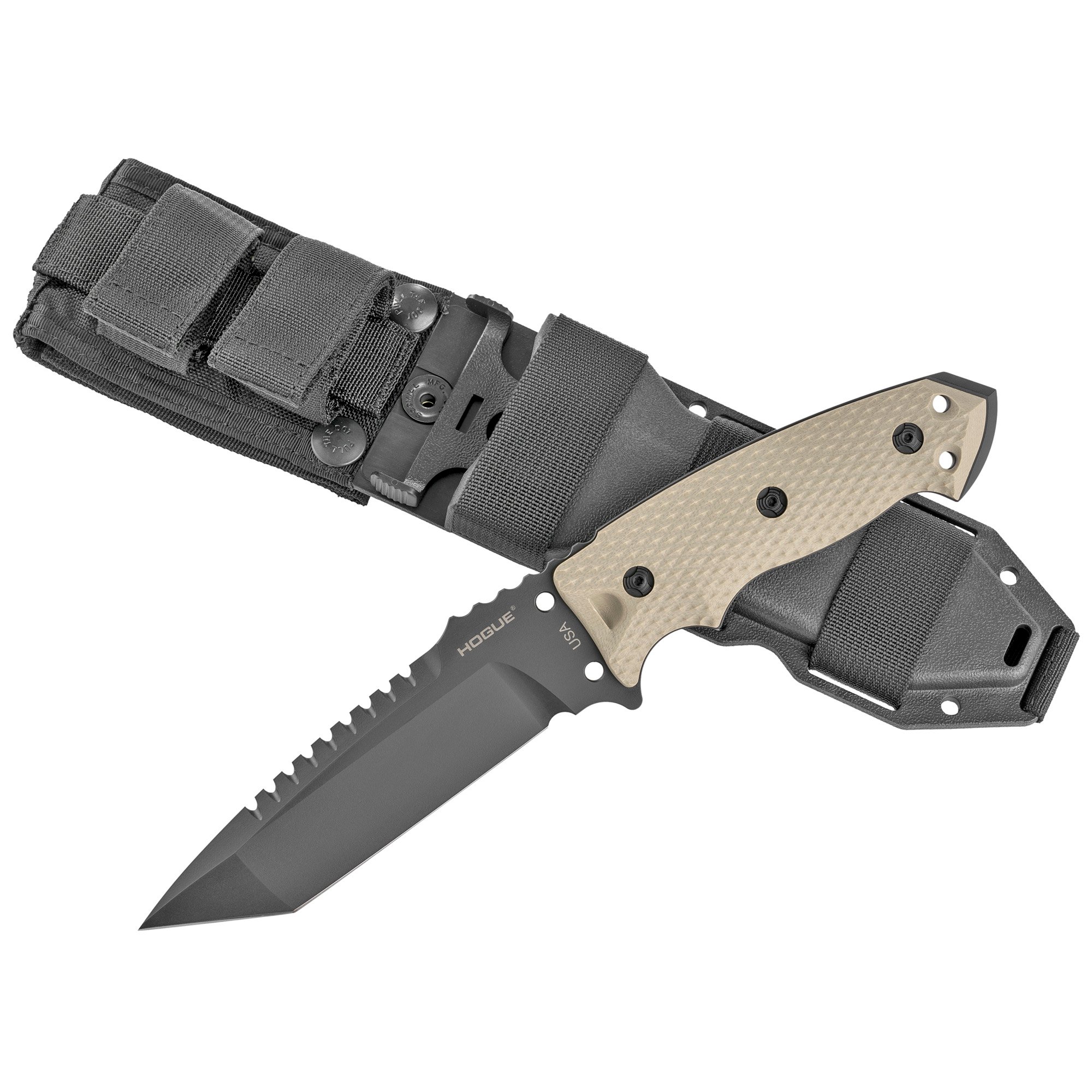 Hogue EX-F01 5.5" Fixed Blade Knife, Black - 35127 - Hogue