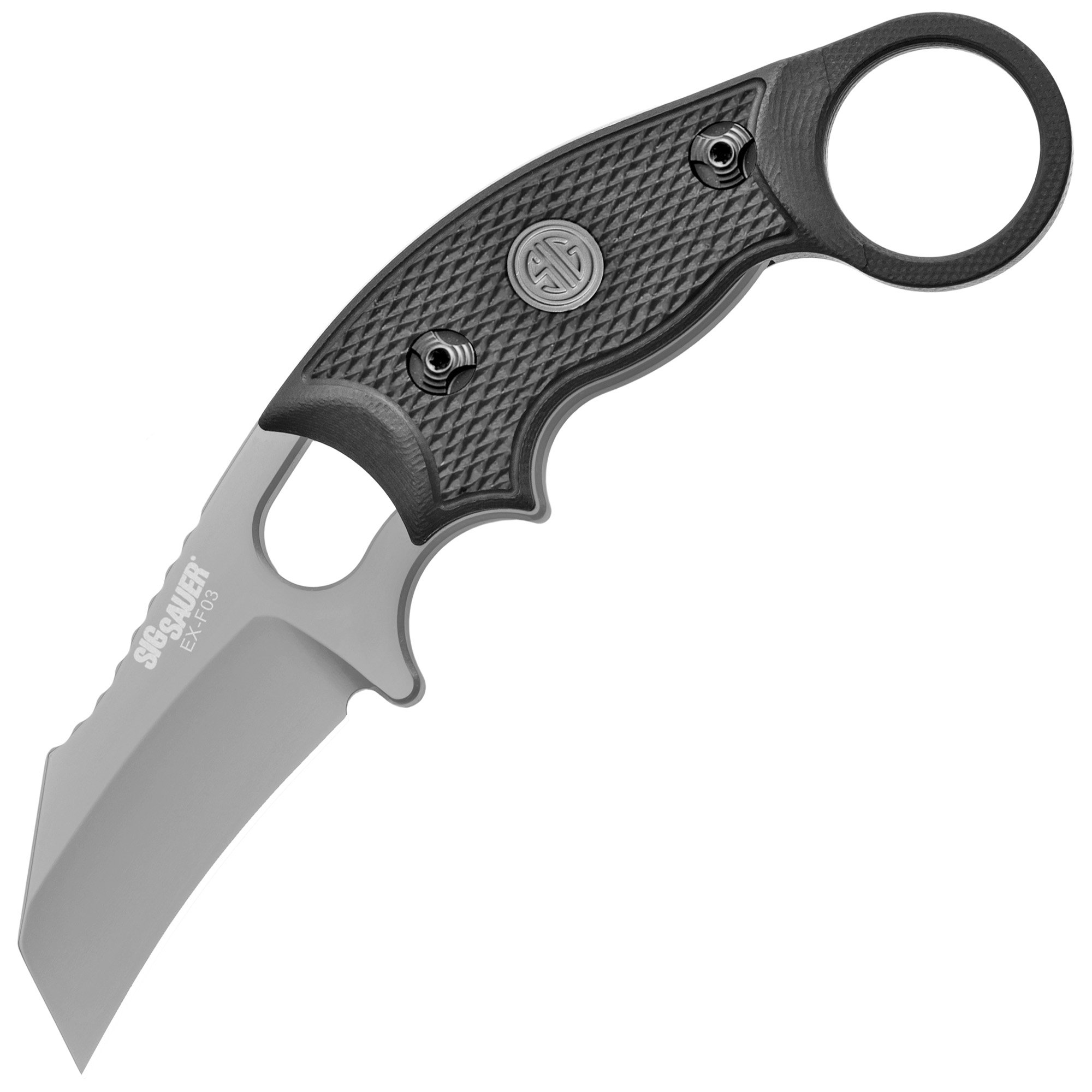 Hogue EX-F03 2.25" Hawkbill Fixed Blade Knife, Gray - 37322 - Hogue