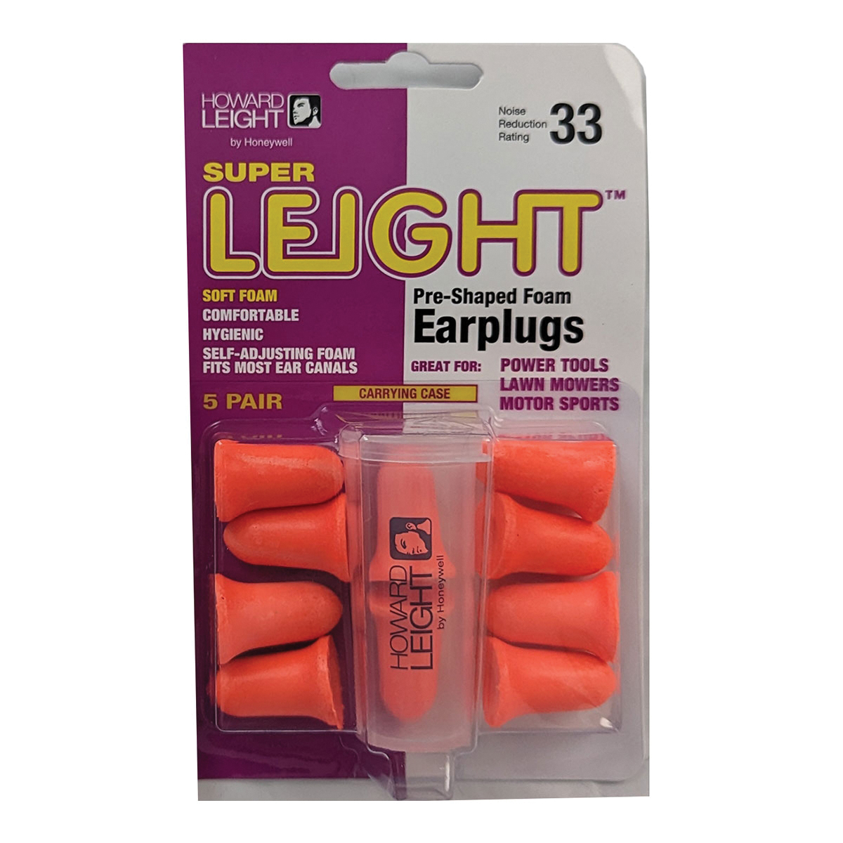 Howard Leight Super Leight 33 dB Foam Earplugs, Orange - Howard Leight