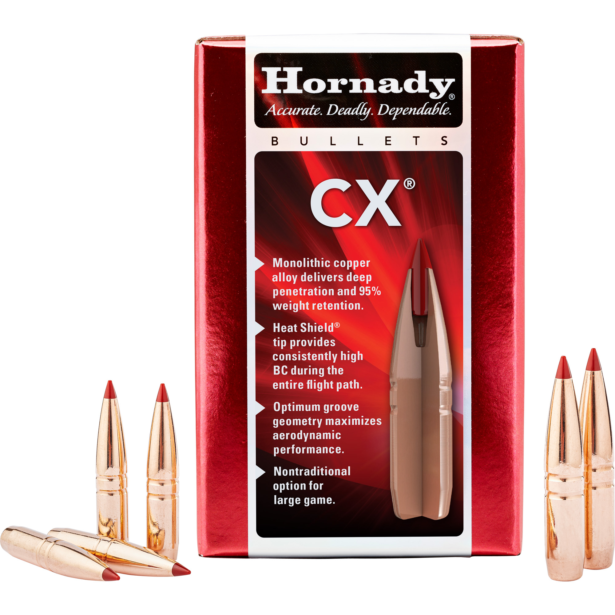 Hornady CX, Copper Alloy, .308/30 Caliber, 165 Grain, 50 Count