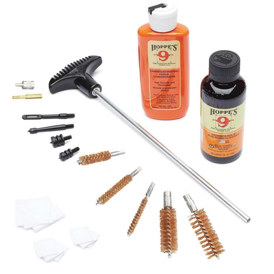 Hoppe's 12 Gauge/9mm/.22 Cal/.223 Cal/.40 Cal/.45 Cal/.270 CalUniversal Gun Cleaning Kit w/o Mop - Hoppe's
