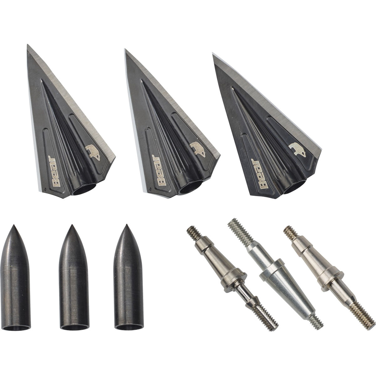 BearX Razorhead 1.12" Single Bevel Broadhead Kit, Black - Bear/Trophy Ridge/Cajun