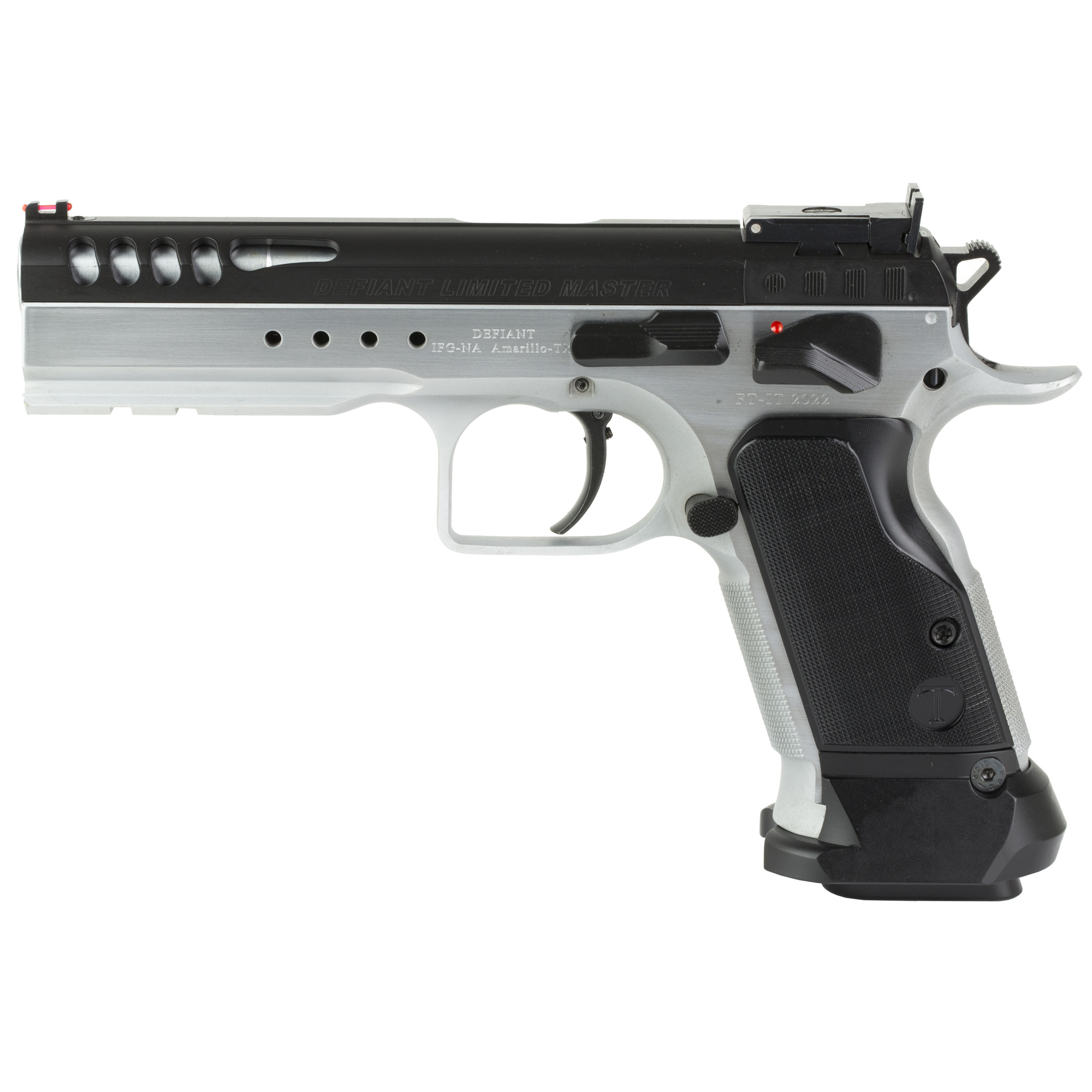 Tanfoglio Limited 9mm Pistol, 4.75" Barrel, Adjustable Sights, Silver - TFLIMMSTR9 - Tanfoglio