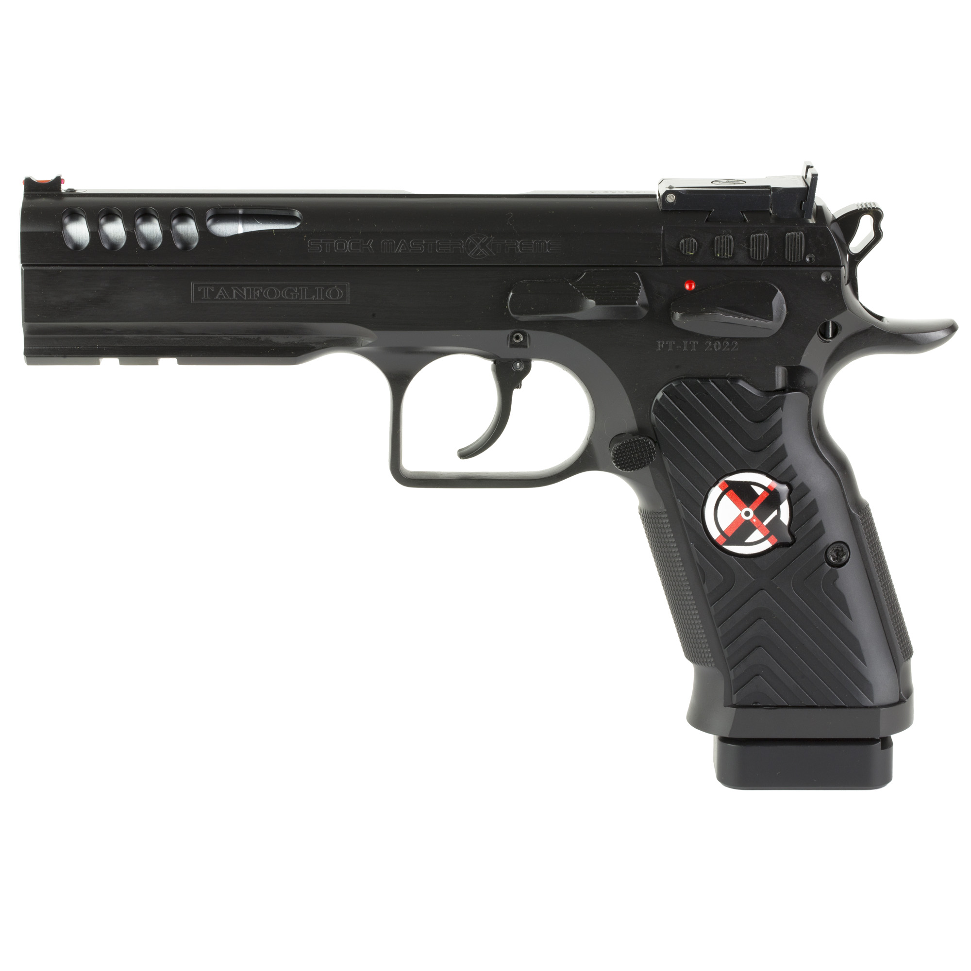 Tanfoglio Stock 9mm Pistol, 4.75" Barrel, Adjustable Sights, Black - TFSTOCKMX9 - Tanfoglio