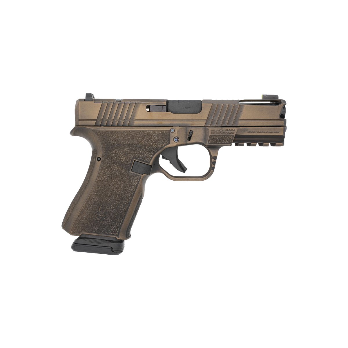 Black Rain Ordnance Frontline Plus Compact 9mm 3.75" 15rds, Burnt Bronze Battleworn - Black Rain Ordnance