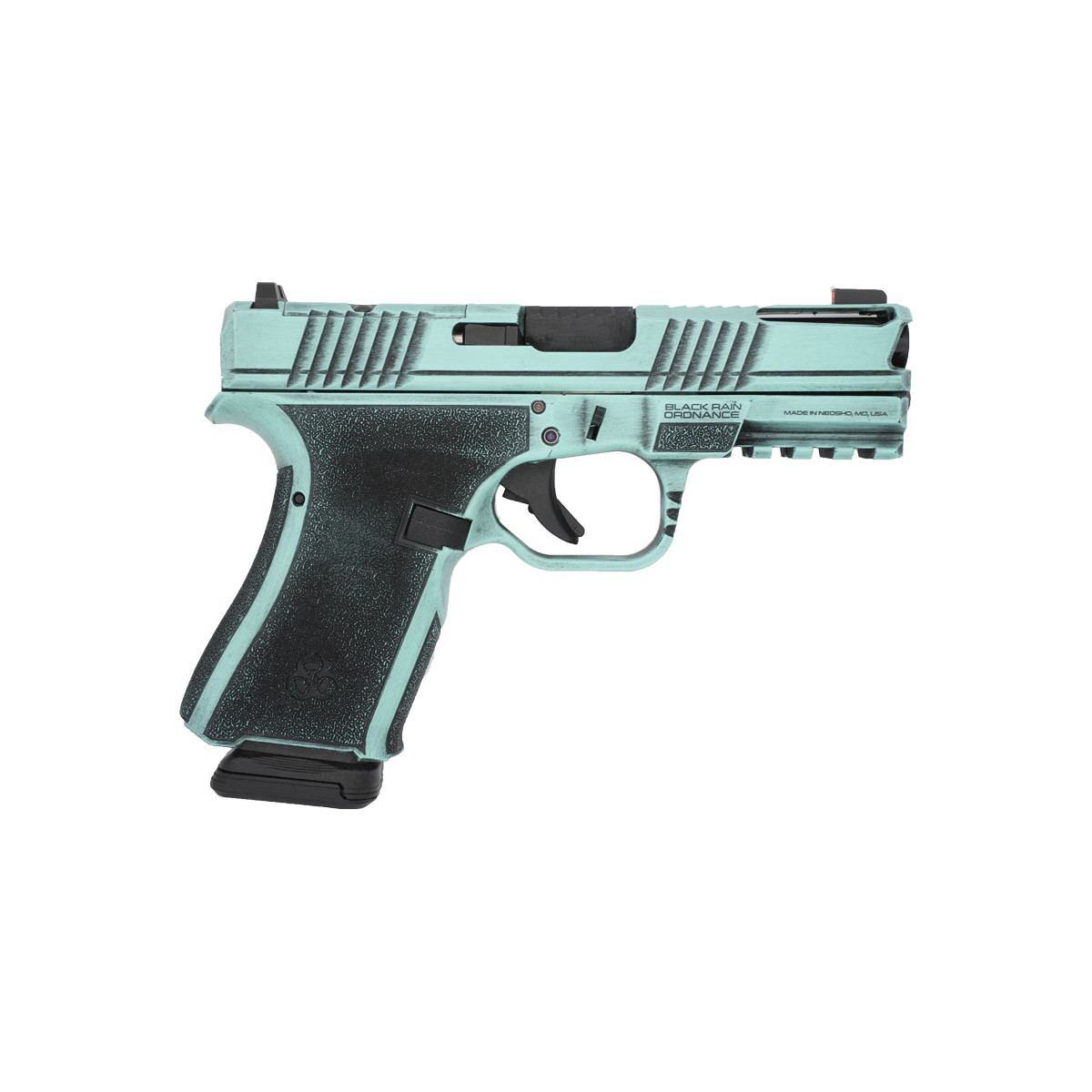 Black Rain Ordnance Frontline Plus Compact 9mm 3.75" 15rds, Robin's Egg Blue Battleworn - Black Rain Ordnance
