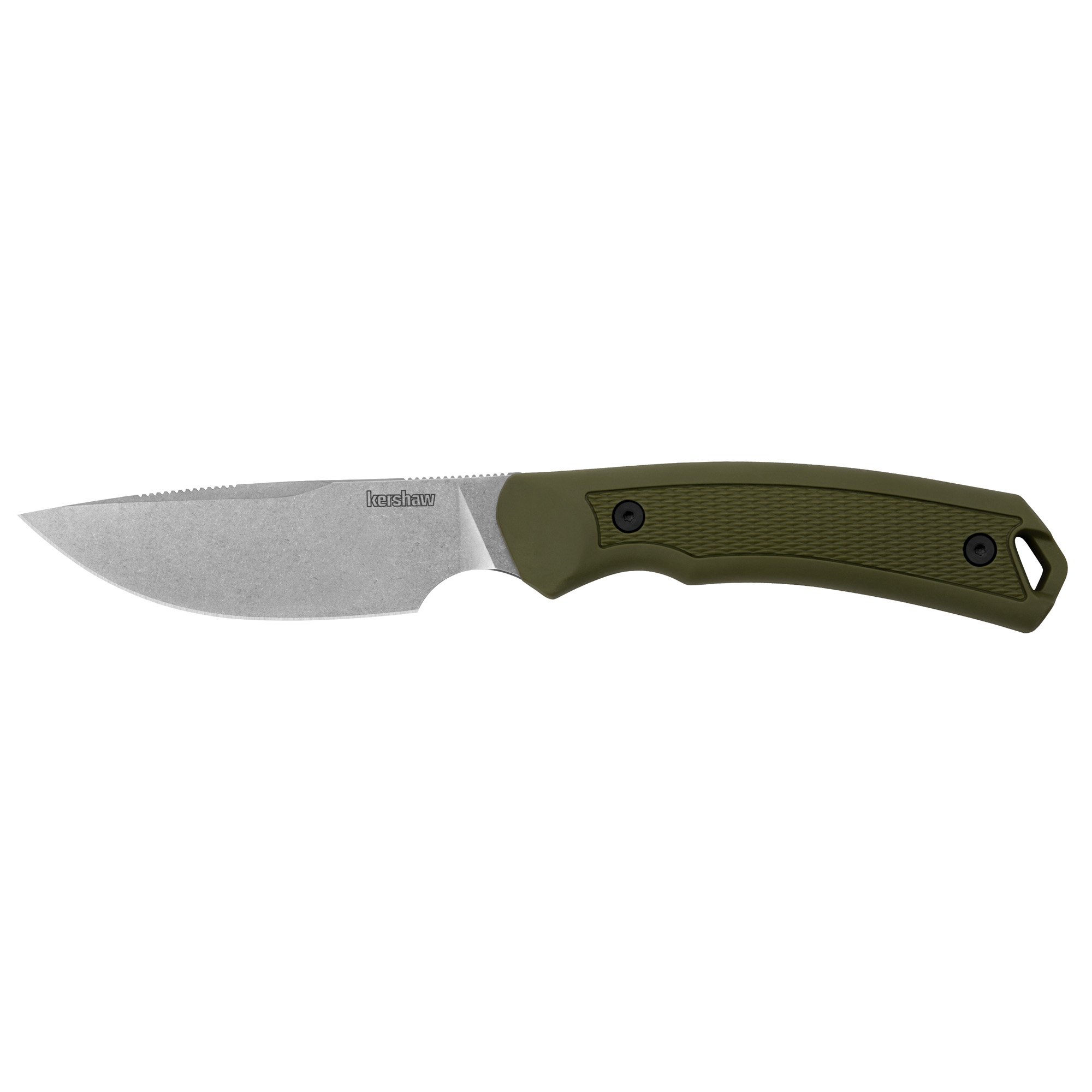 Kershaw Deschutes 3.9" Drop Point Fixed Blade Knife, Silver - 1883 - Kershaw