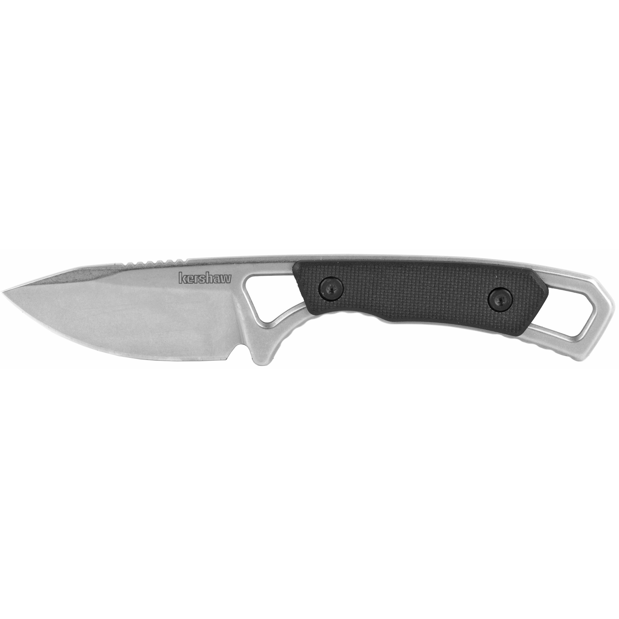 Kershaw Brace, Fixed Blade Knife, 2" Silver Blade, Stonewashed Black Handle - Kershaw