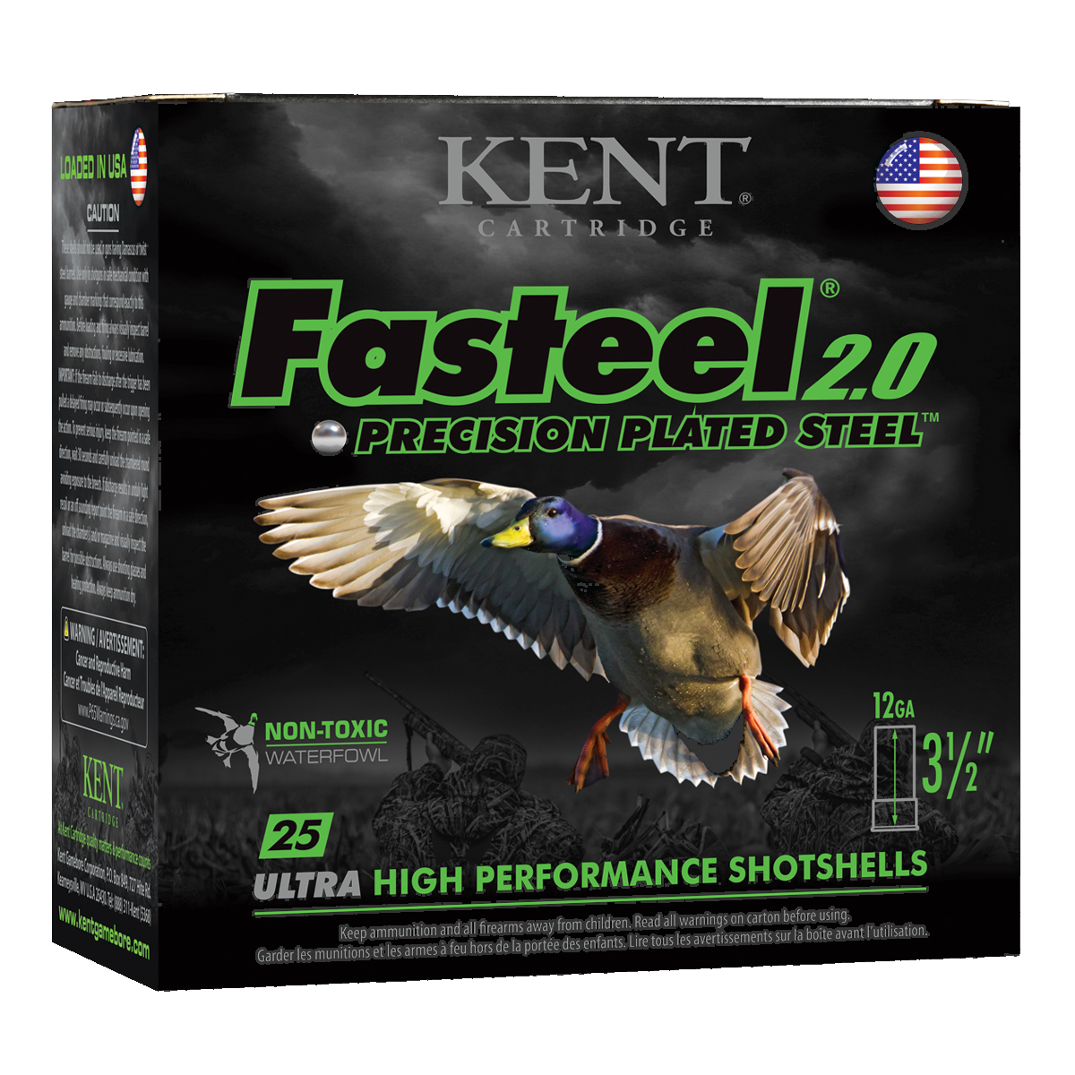 Kent Fasteel 2.0 12 GA 3.5" #2 1-3/8 oz., 25 Shotshells - K1235FS40-2 - Kent