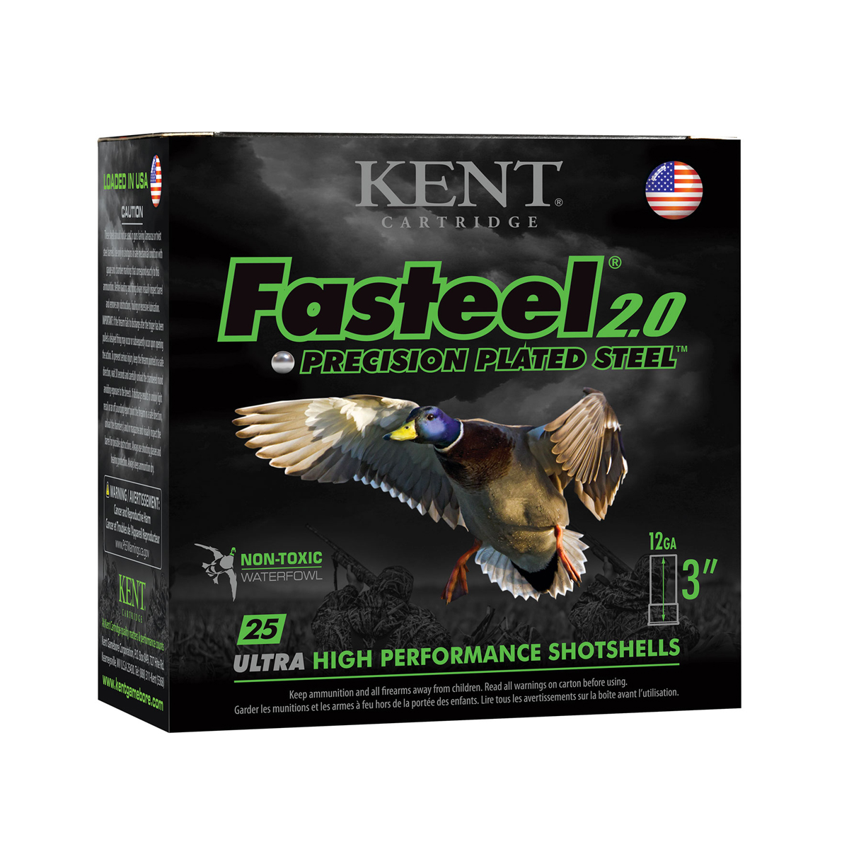 Kent Fasteel 2.0 12 GA 3" 1.25 oz. #3, 25 Shotshells - K123FS36-3 - Kent