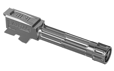 LanTac 9INE Barrel Fluted 1/2-28 Thread Pattern for Glock 43/43x, Silver - 01GBG43THSS - Lantac