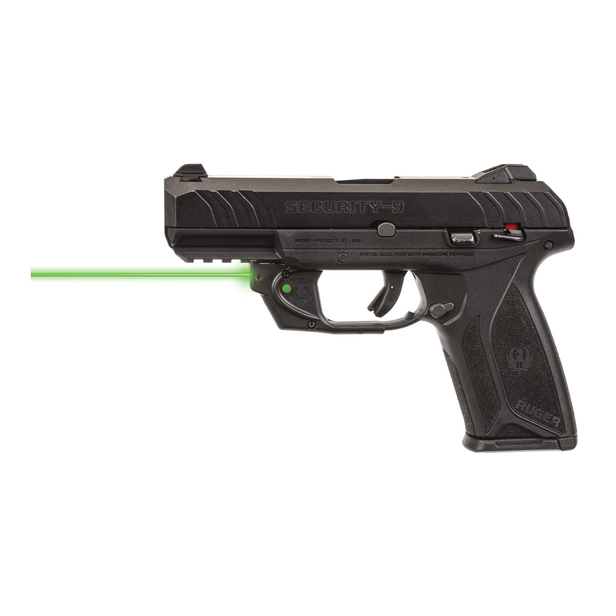 Viridian Weapon Technologies E-Series, Green Laser, Fits Ruger Security 9, Black - Viridian