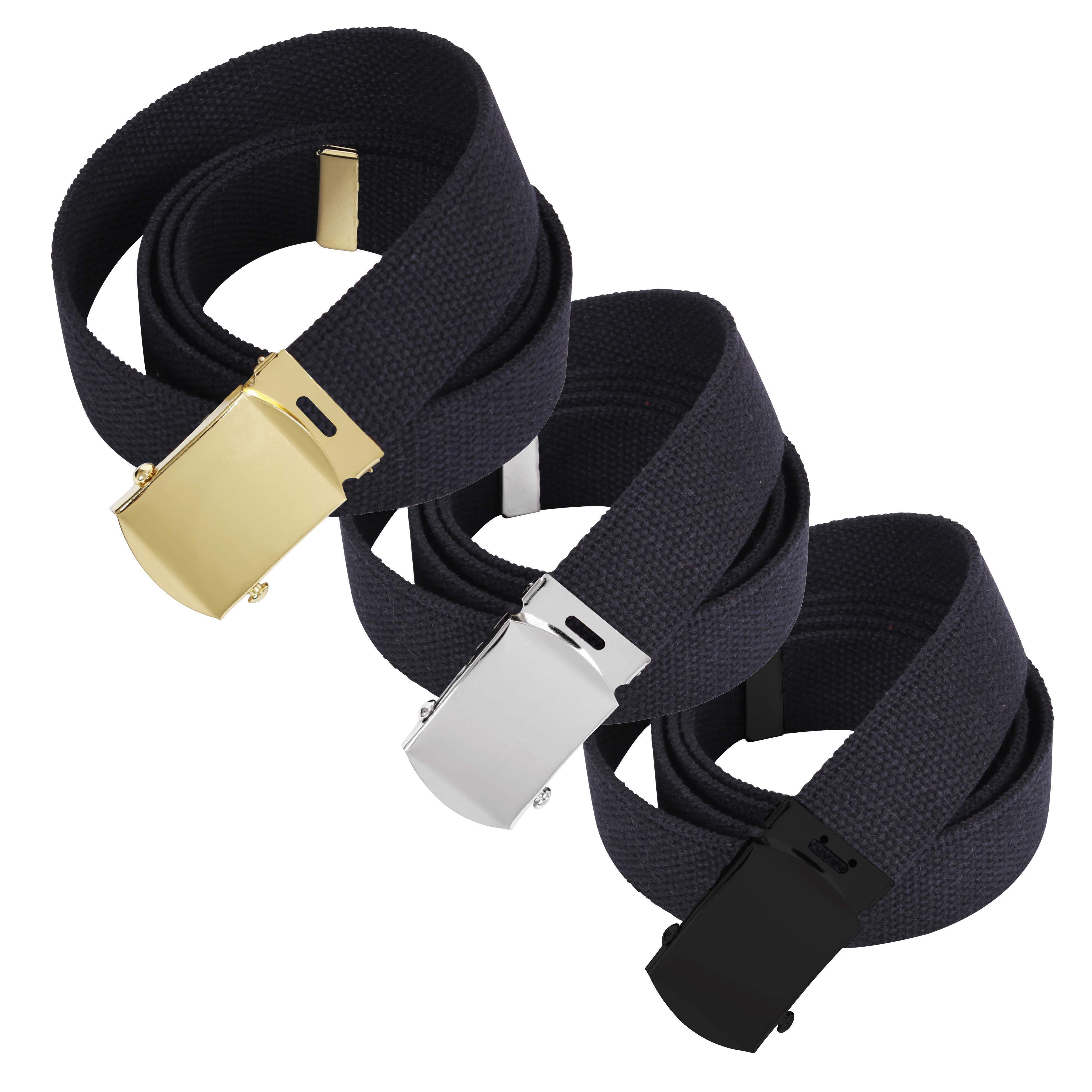 Rothco Rothco Web Belts In 3 Pack - Black, 54 In