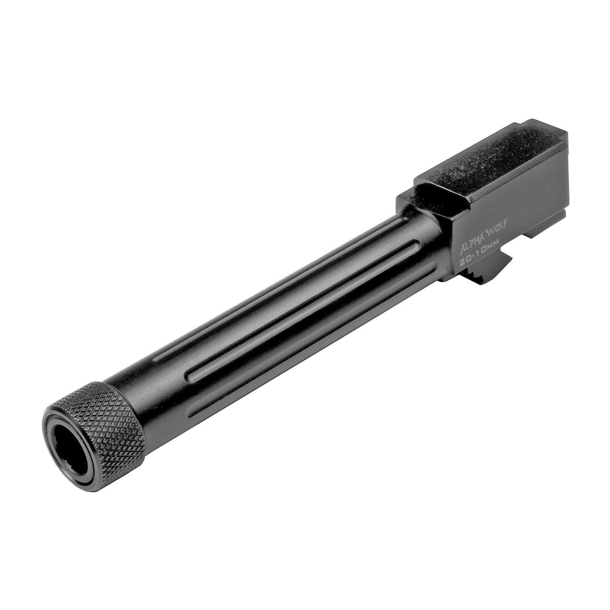 Lone Wolf Distributors AlphaWolf, 10mm, Black, Threaded And Fluted, Fits Glock 20 - Lone Wolf