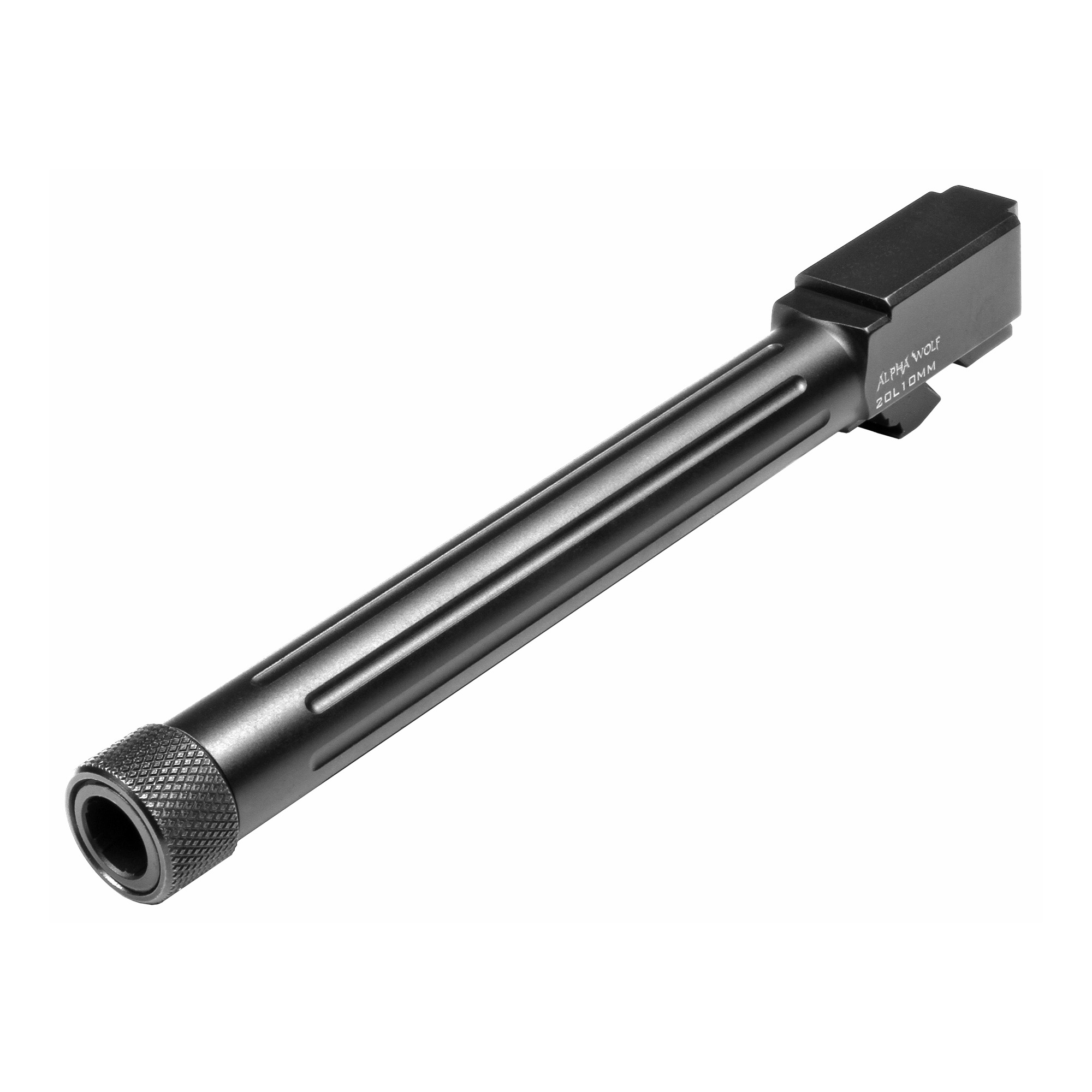 Lone Wolf Distributors AlphaWolf, 10mm, Black, Threaded And Fluted, Fits Glock 20L - Lone Wolf