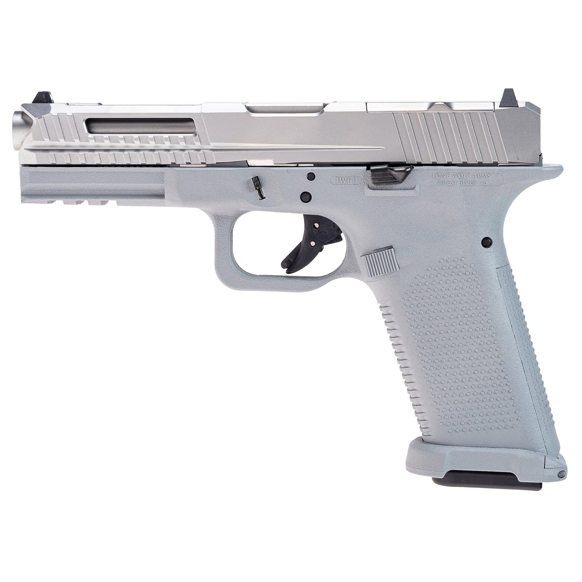 Lone Wolf LTD17-V2-RMR 9mm Pistol, 4" Barrel, 3 Dot Sights, Gray, Silver - LWDLTD17V2RMRGRY - Lone Wolf