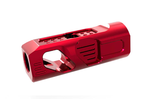 Lead Star Arms Ravage Muzzle Brake 9mm 1/2"x28, Red - Lead Star Arms