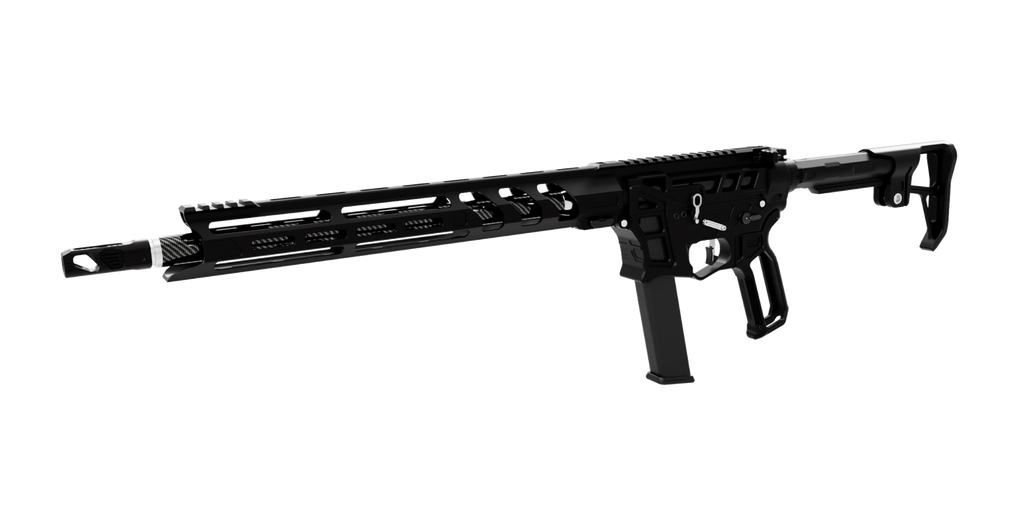 Lead Star Arms Prime PCC 16" Carbon Fiber Wrapped 9mm Glock Compatible AR-9 Rifle, Black - Lead Star Arms