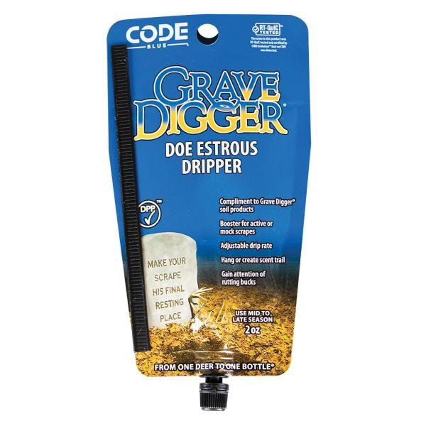 Code Blue Grave Digger Scent, 2 fl oz Plastic Dripper Bag - Code Blue