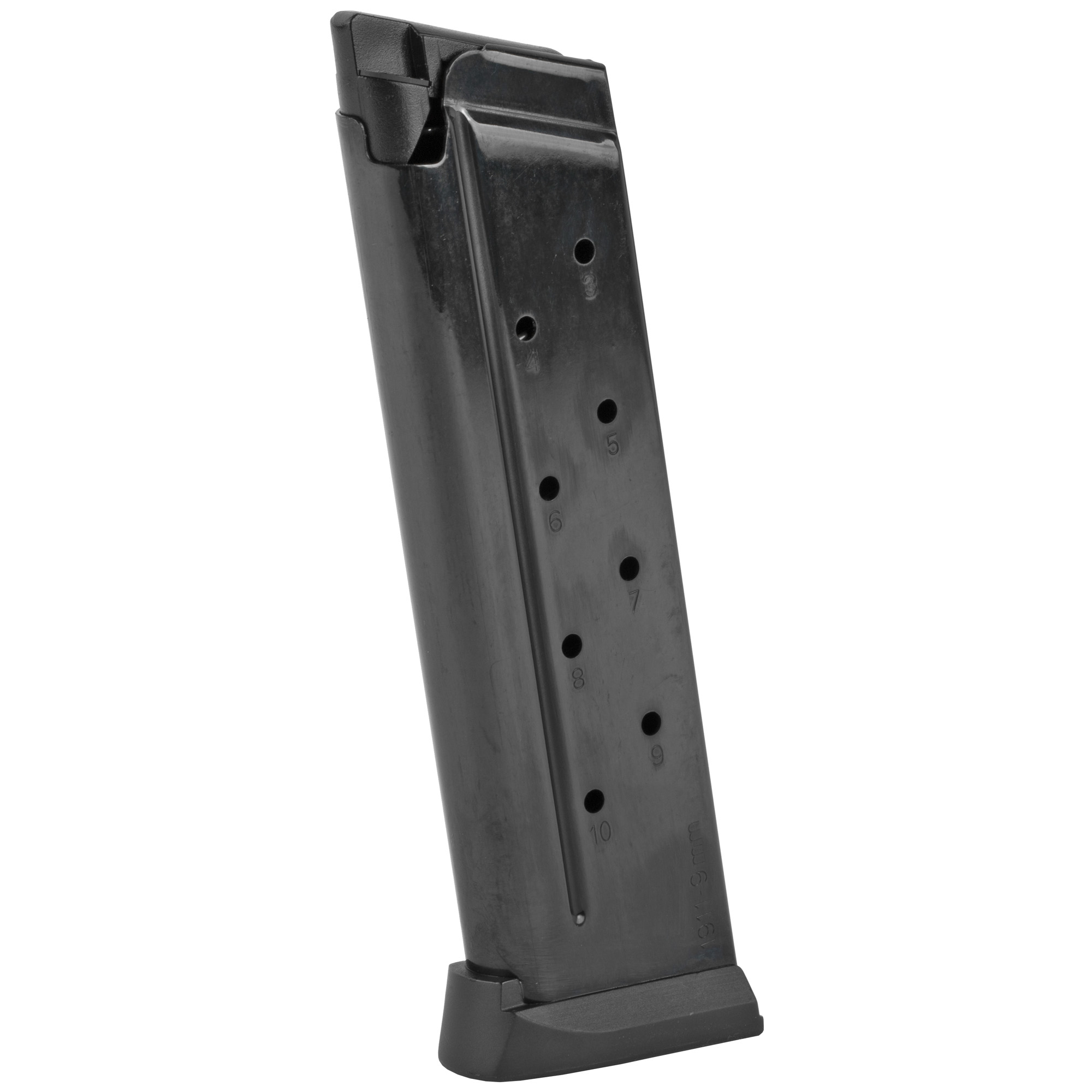 Armscor Pistol Magazine, 9mm, 10 Rounds, Fits 1911 Pistols, Steel, Blued Finish