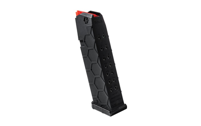 HEXMAG Magazine, 9mm, 17 Rounds, Fits Glock 17/19/26/34/17L, Polymer, Black - Hexmag
