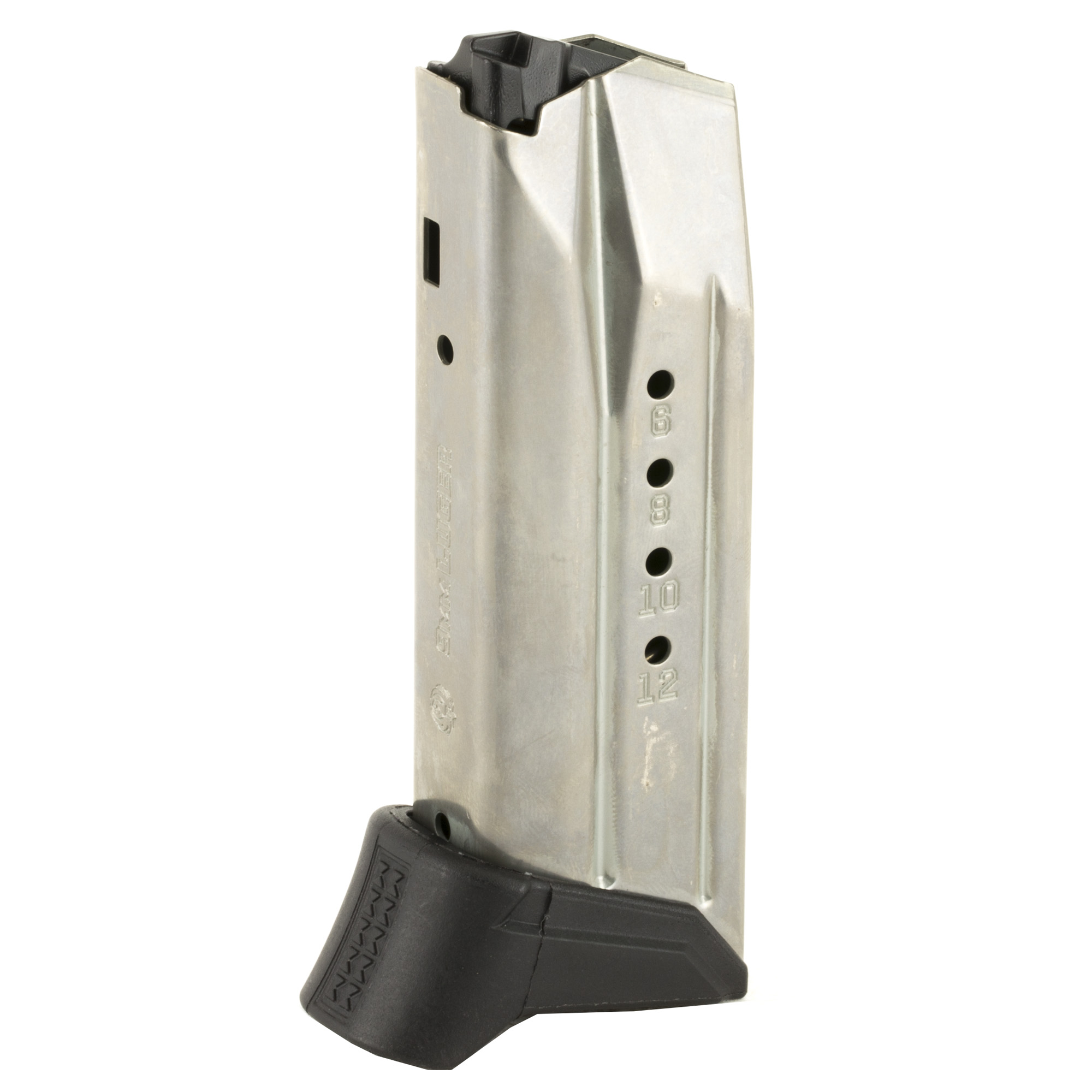 Ruger Magazine, 9mm, 12 Rounds, Fits Ruger American Compact, Steel, Silver - Ruger