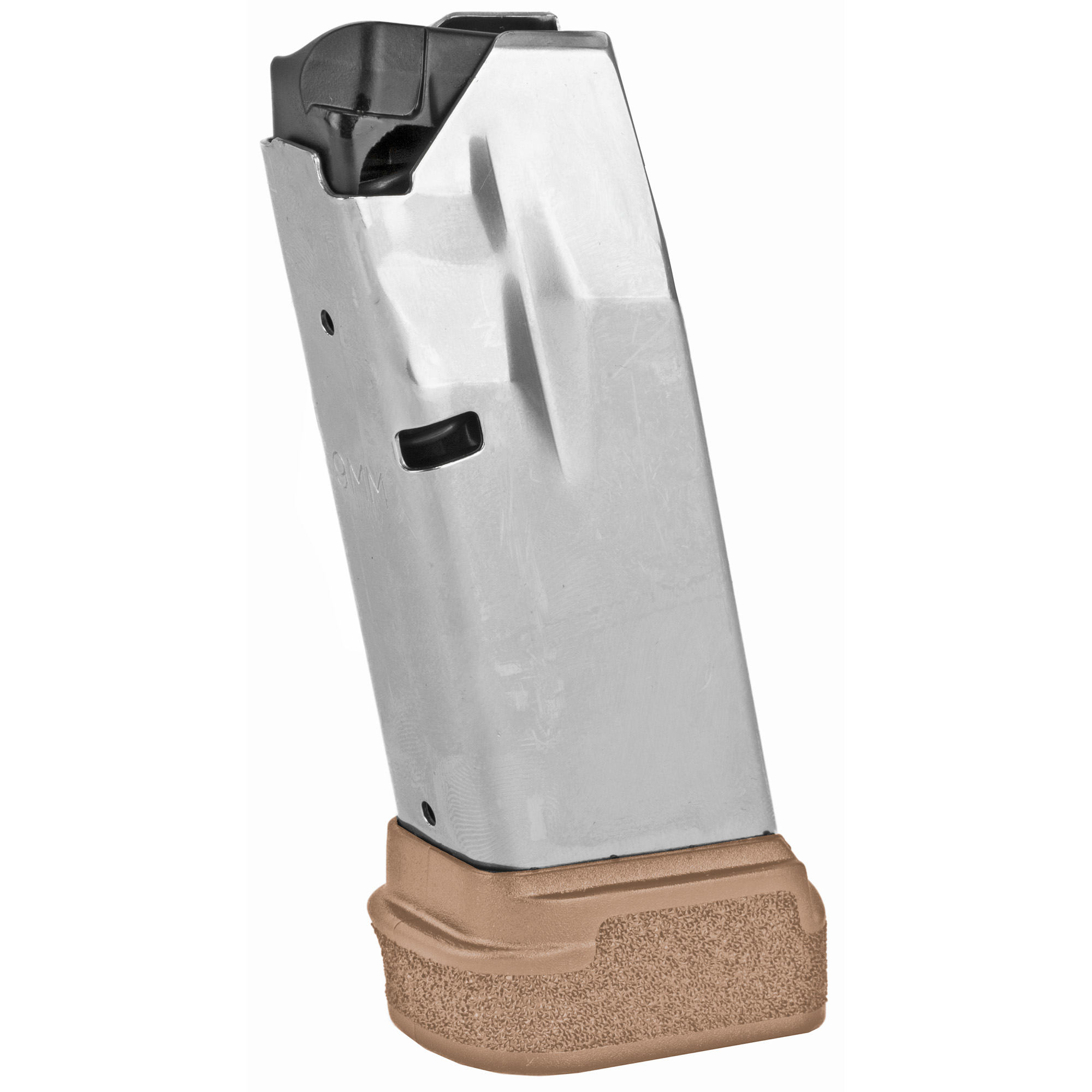 Springfield Magazine, 9mm, 13 Rounds, fits Hellcat, with Flat Dark Earth Base, Stainless, Silver - Springfield Armory
