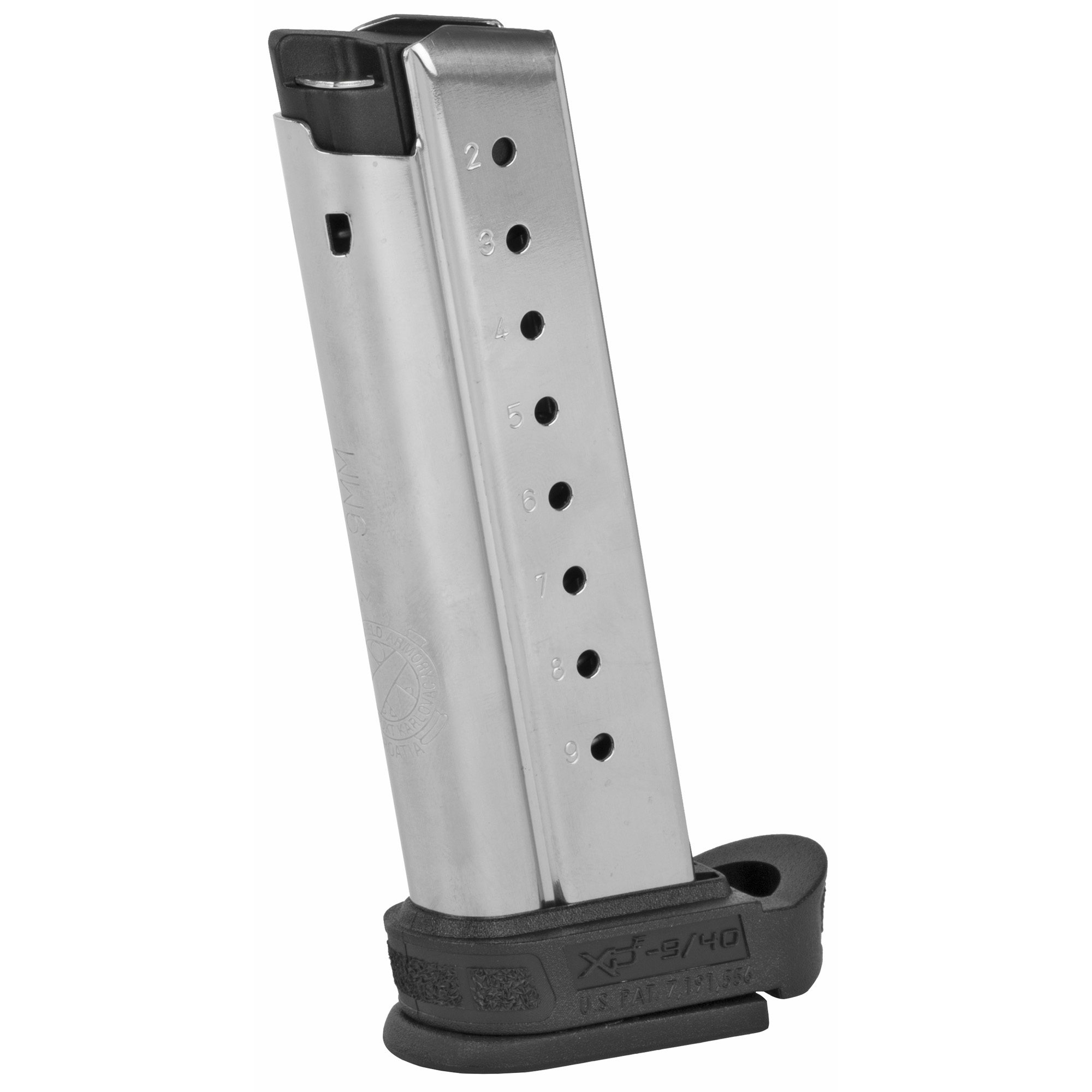 Springfield Magazine, 9mm, 9 Rounds, Fits Springfield XDE, Stainless - Springfield Armory