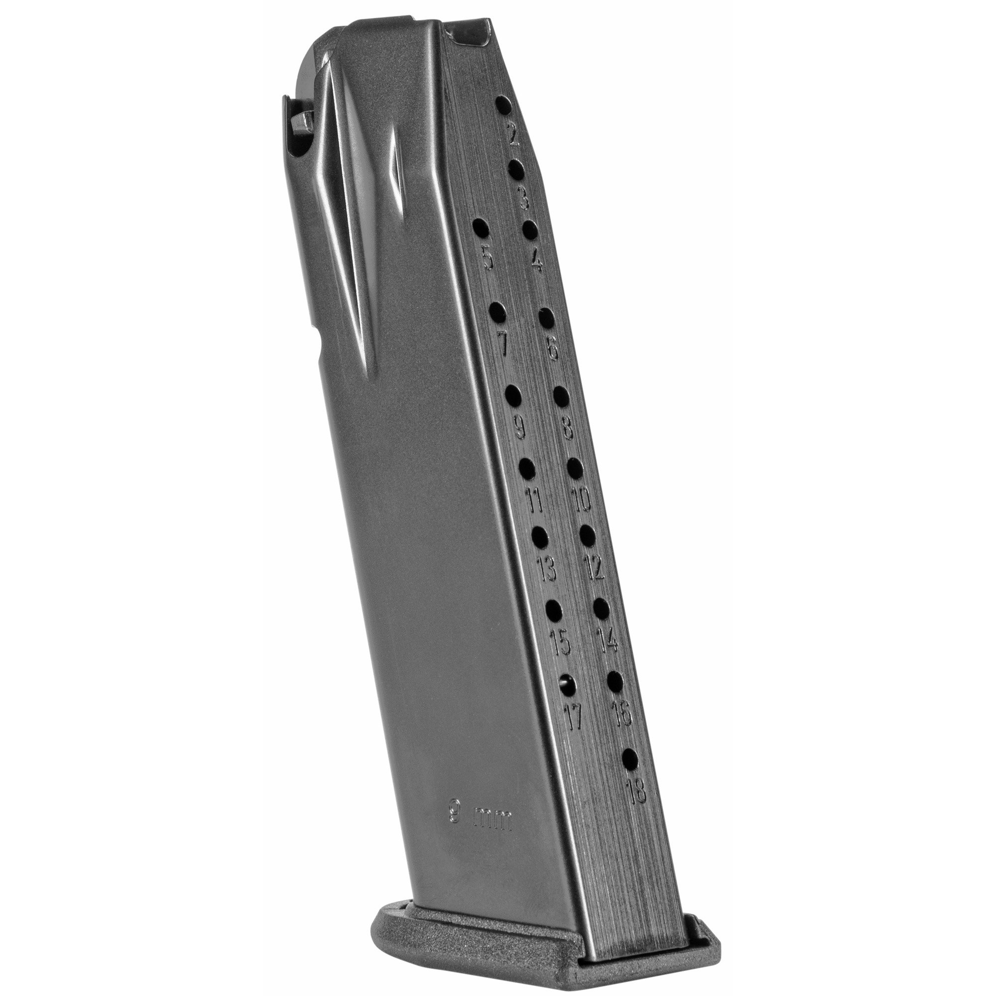 Walther Magazine, 9mm, 18 Rounds, Fits PDP Full Size, Black