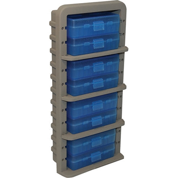 MTM Case Gard .30 Luger/.32 S&W Ammo Rack w/Box, 400rds Clear Blue/Dark Earth