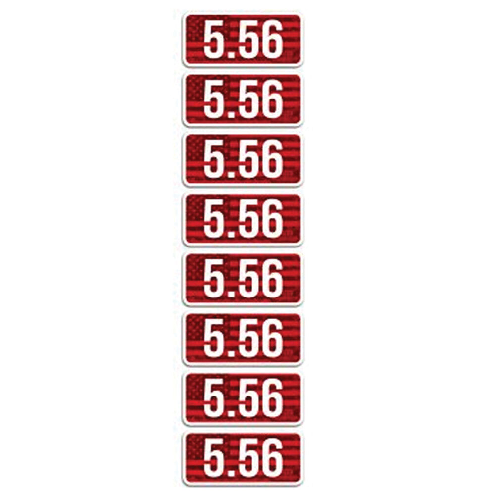 MTM Case Gard 5.56x45mm 2.25" L Ammo Caliber Label, Red/White Pack of 8 - Mtm Case Gard