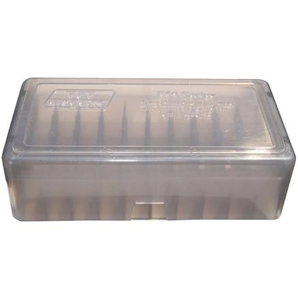 MTM Case Gard .44 Special/.44 Magnum Slip-Top Handgun Ammo Box, 50rds Clear Smoke - Mtm Case Gard