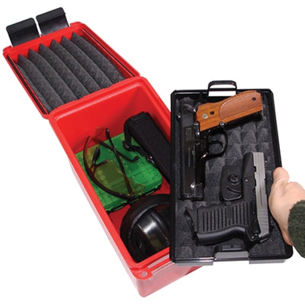 MTM Case Gard 13.50" x 7.40" x 8.50" Handgun Conceal Carry Case, Red - Mtm Case Gard