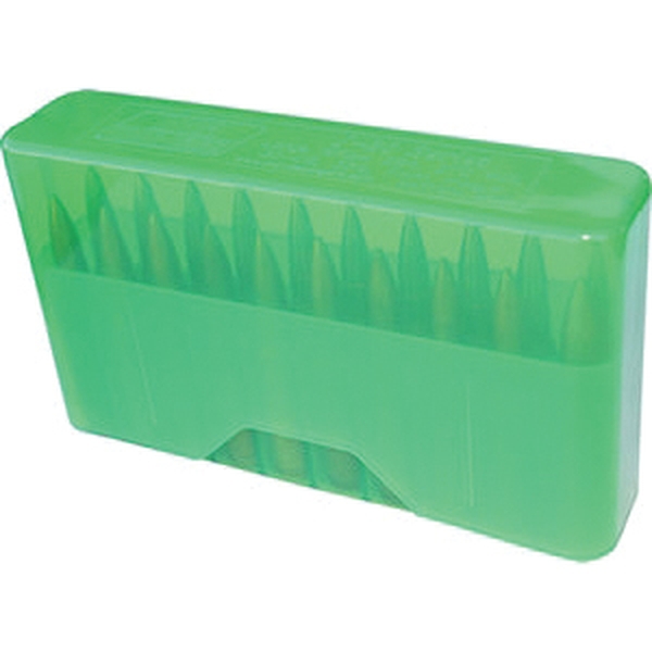 MTM Case Gard J-20 .220 Swift/.25-06 Remington Slip-Top Ammo Box, 20rds Clear Green - Mtm Case Gard