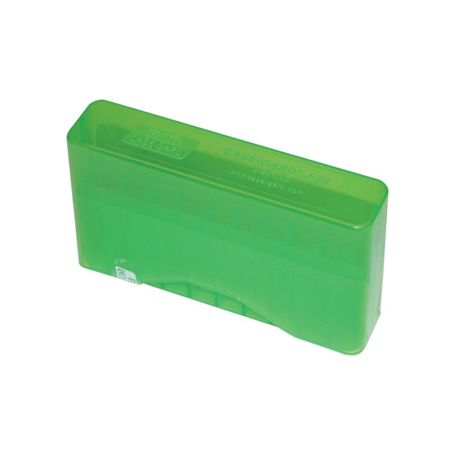MTM Case Gard J-20 .223 Remington/.204 Ruger Slip-Top Ammo Box, 20rds Clear Green - Mtm Case Gard