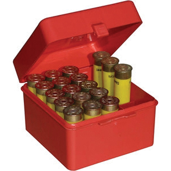 MTM Case Gard 20 Gauge Shotshell Flip-Top Box, 25rds Red - Mtm Case Gard
