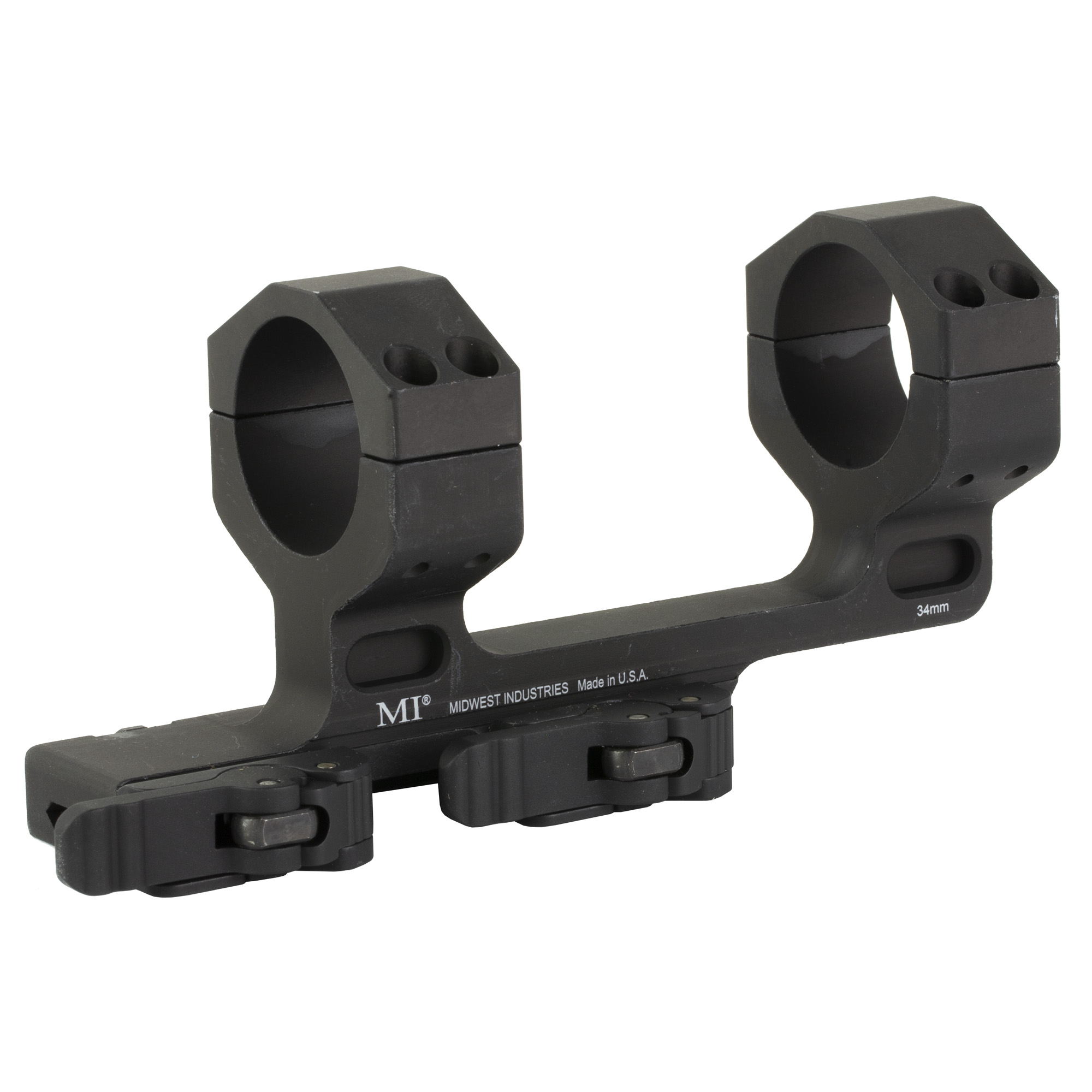 Midwest Scope Mount QD Mount 34mm Black 1.93" Height With 1.5" Offset Picatinny MI-QD34SMH - Midwest Industries