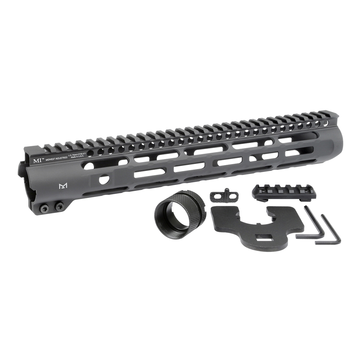 Midwest Industries 12.625"Slim Line Free Float M-LOK Handguard, Black - MI-SLH12.625 - Midwest Industries