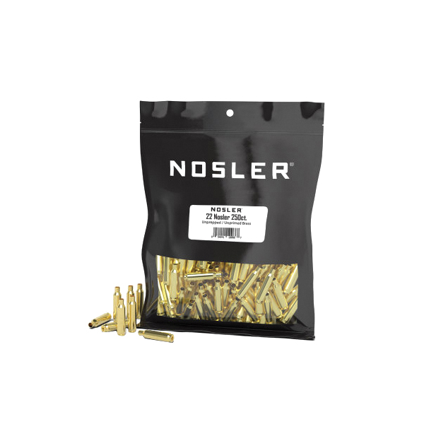 Nosler .22 Nosler Small Rifle Premium Unprepped Bulk Brass, 250rds - Nosler