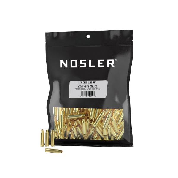 Nosler .223 Remington Small Rifle Premium Unprepped Bulk Brass, 250rds - Nosler