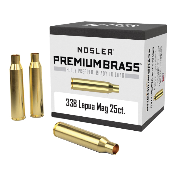 Nosler .338 Lapua Magnum Large Rifle Premium Brass, 25rds - Nosler