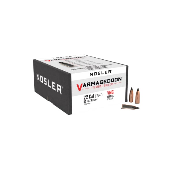 Nosler Varmageddon .22 Cal JPT FB Rifle Bullet, 55 gr 0.224" 500rds - Nosler