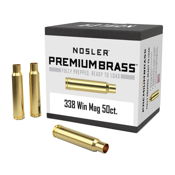 Nosler .338 Win Mag Large Rifle Premium Brass, 50rds - Nosler