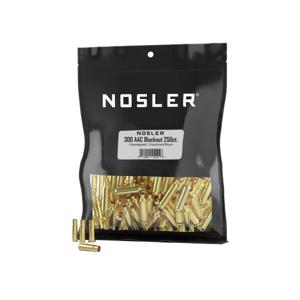 Nosler .300 AAC Blackout Small Rifle Premium Unprepped Bulk Brass, 250rds - Nosler
