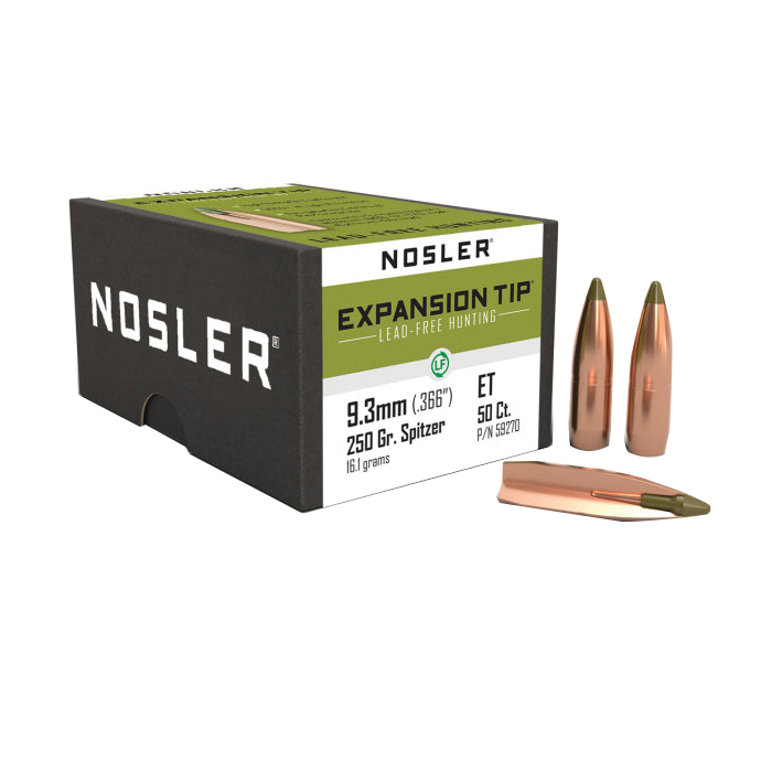 Nosler Expansion Tip 9.3mm CBTPT Rifle Bullet, 250 gr 0.366" 50rds - Nosler